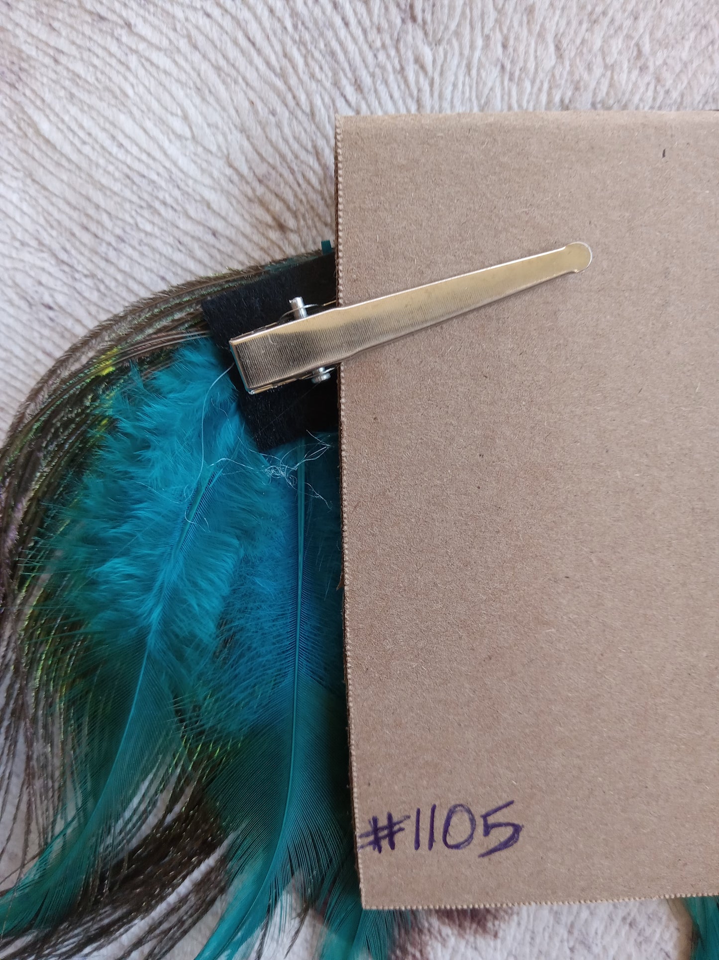 Peacock Feather Hair Clip #1105