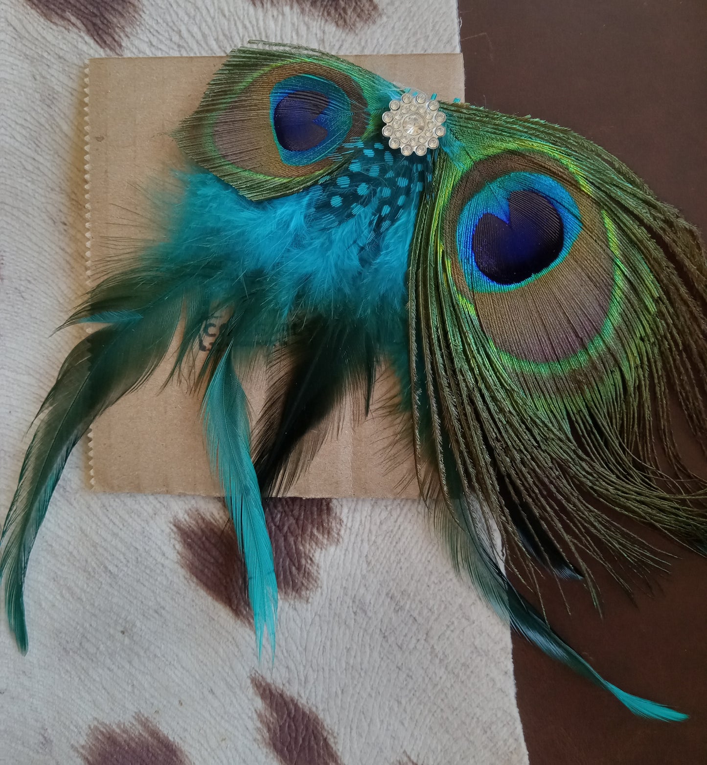 Peacock Feather Hair Clip #1105