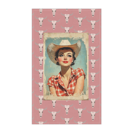 Ranchy Cowgirl Tea Towel