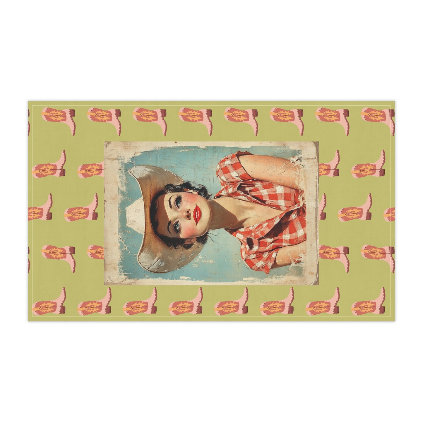 Ranchy Cowgirl Tea Towel