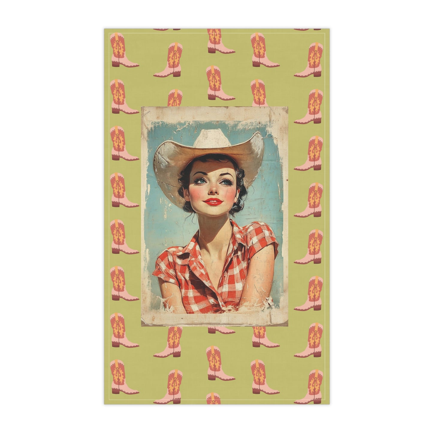 Ranchy Cowgirl Tea Towel