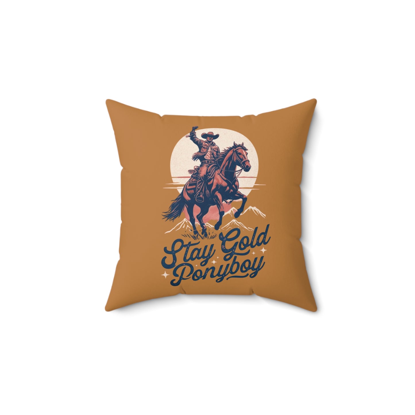 Stay Gold Ponyboy Faux Suede Square Pillow