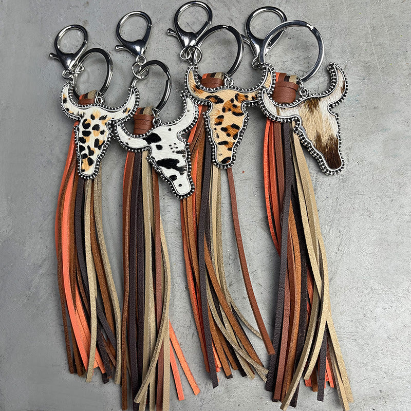 Bull By The Horns Fringe Key Chain