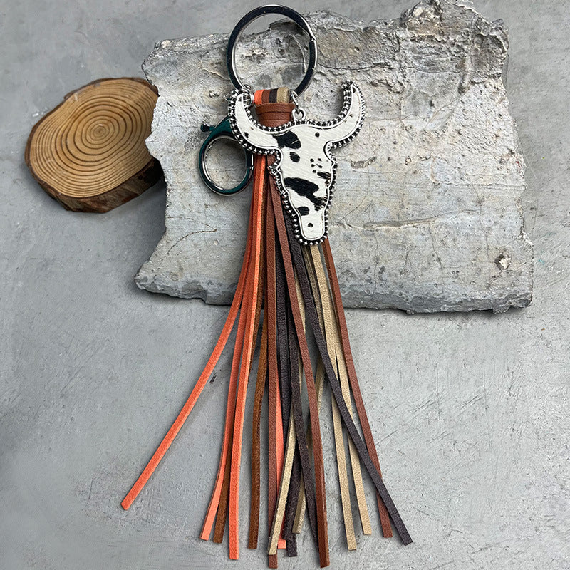 Bull By The Horns Fringe Key Chain