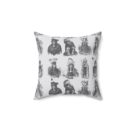 Vintage Natives Throw Pillow