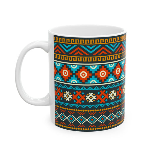 Aztec Pattern Ceramic Mug – 11oz