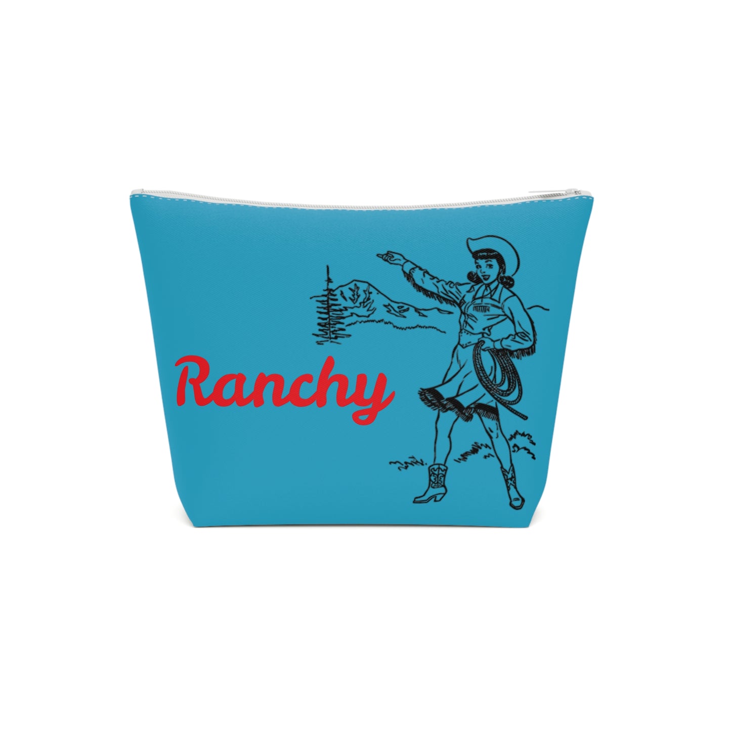 Ranchy Cotton Cosmetic Bag - Fun Western Style Travel Pouch