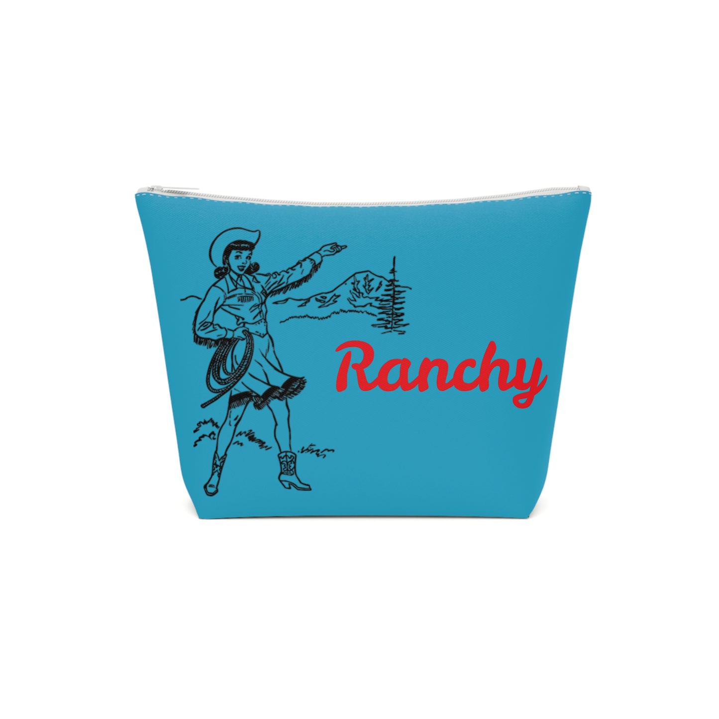 Ranchy Cotton Cosmetic Bag - Fun Western Style Travel Pouch