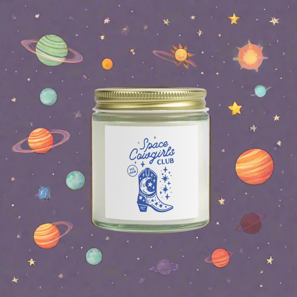 Space Cowgirls Club Scented Candle - Coconut Apricot Wax