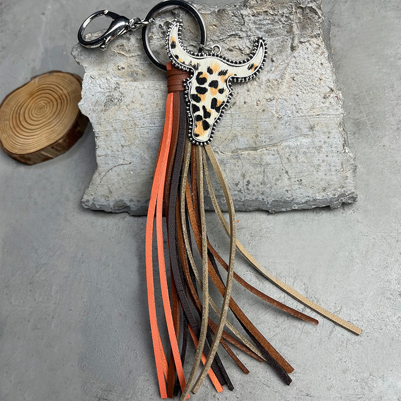 Bull By The Horns Fringe Key Chain