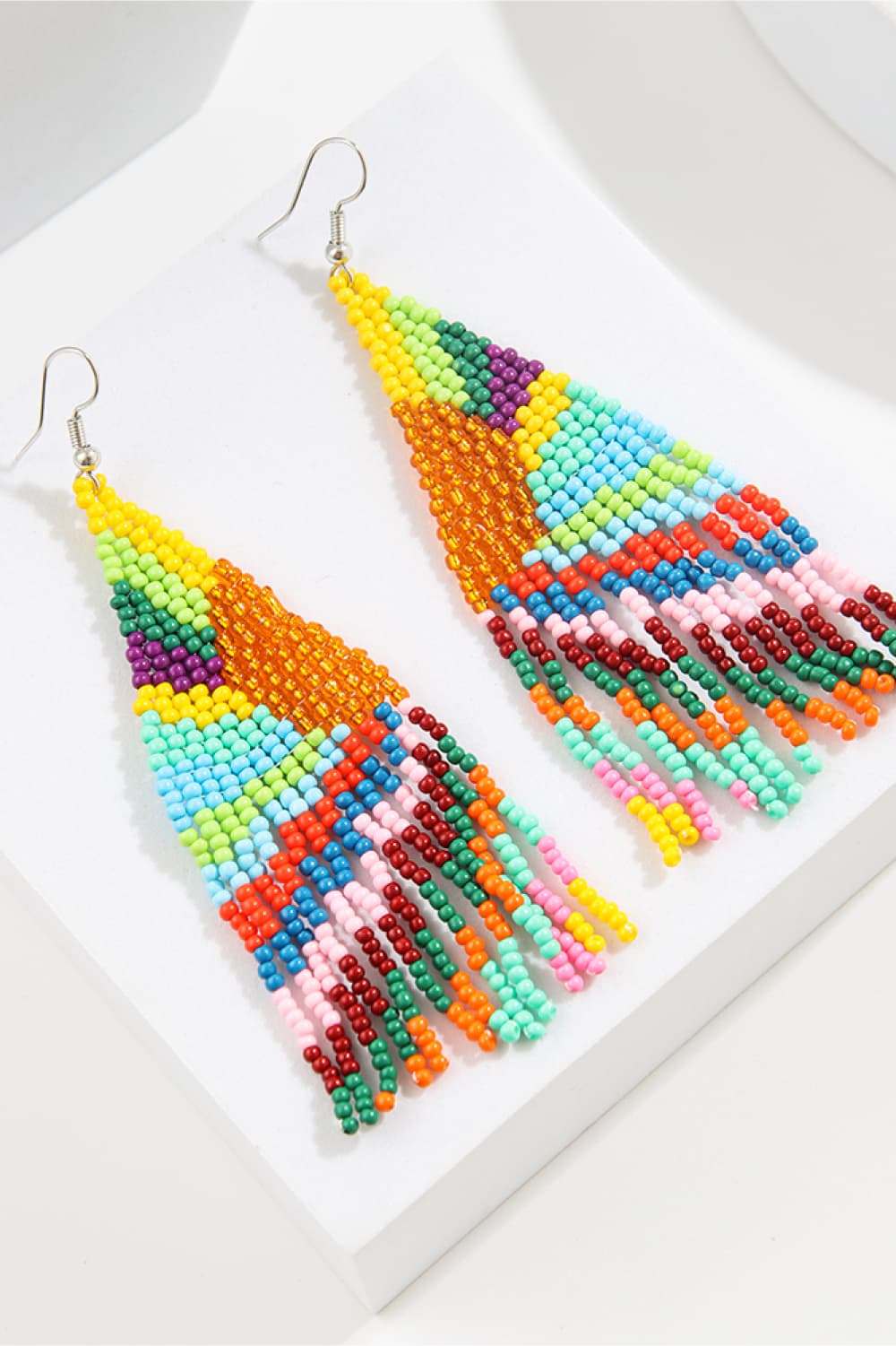 Ride Em' Cowgirl Long Beaded Dangle Earrings