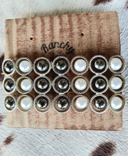 Vintage Smoke/ Pearl Bracelet #1146