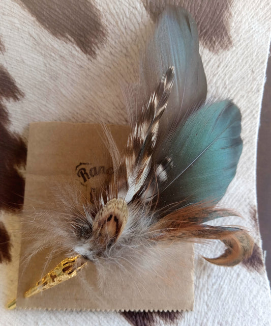 Cowgirl Feather Hat Pin Black #1151